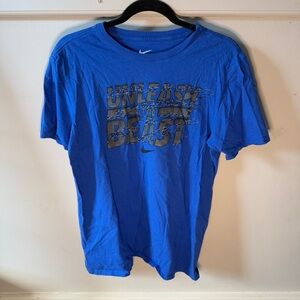 Nike Royal Blue and Grey Unleash the Beast Tee